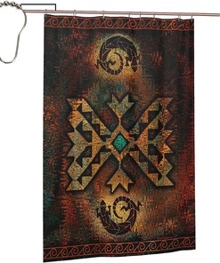 Navajo Nation Native Americans Indian Gecko Shower Curtain - Waterproof Fabric Bathroom Accessories Home Decorations