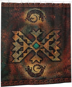 Navajo Nation Native Americans Indian Gecko Shower Curtain for Bathroom Decor - Waterproof Fabric Bath Curtain