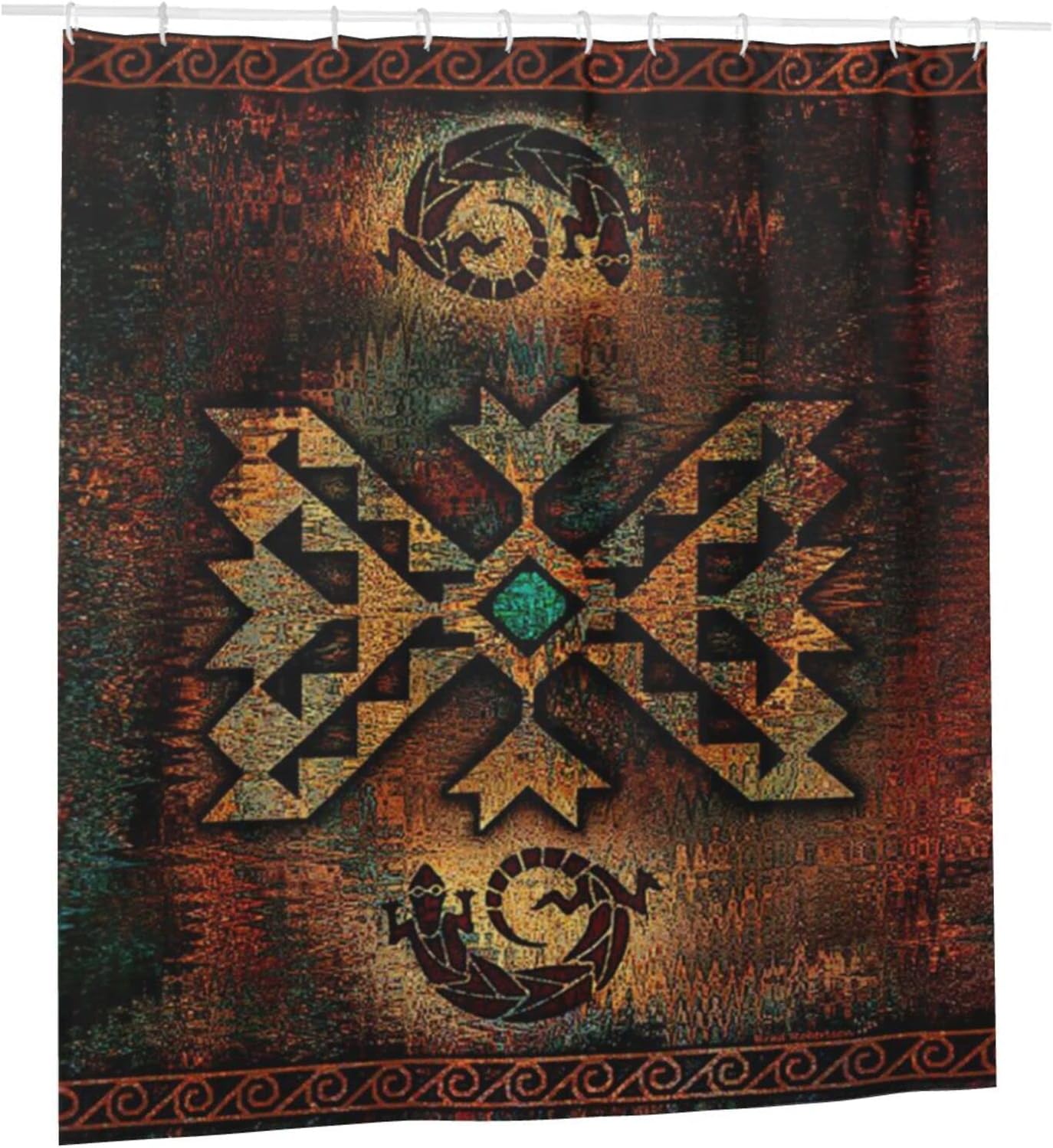 Navajo Nation Native Americans Indian Gecko Shower Curtain for Bathroom Decor - Waterproof Fabric Bath Curtain