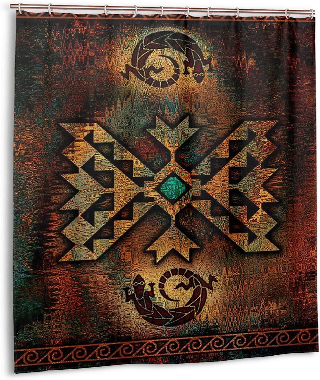 Navajo Nation Native Americans Indian Gecko Shower Curtain for Bathroom Decor - Waterproof Fabric Bath Curtain