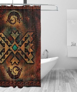 Navajo Nation Native Americans Indian Gecko Shower Curtain for Bathroom Decor - Waterproof Fabric Bath Curtain