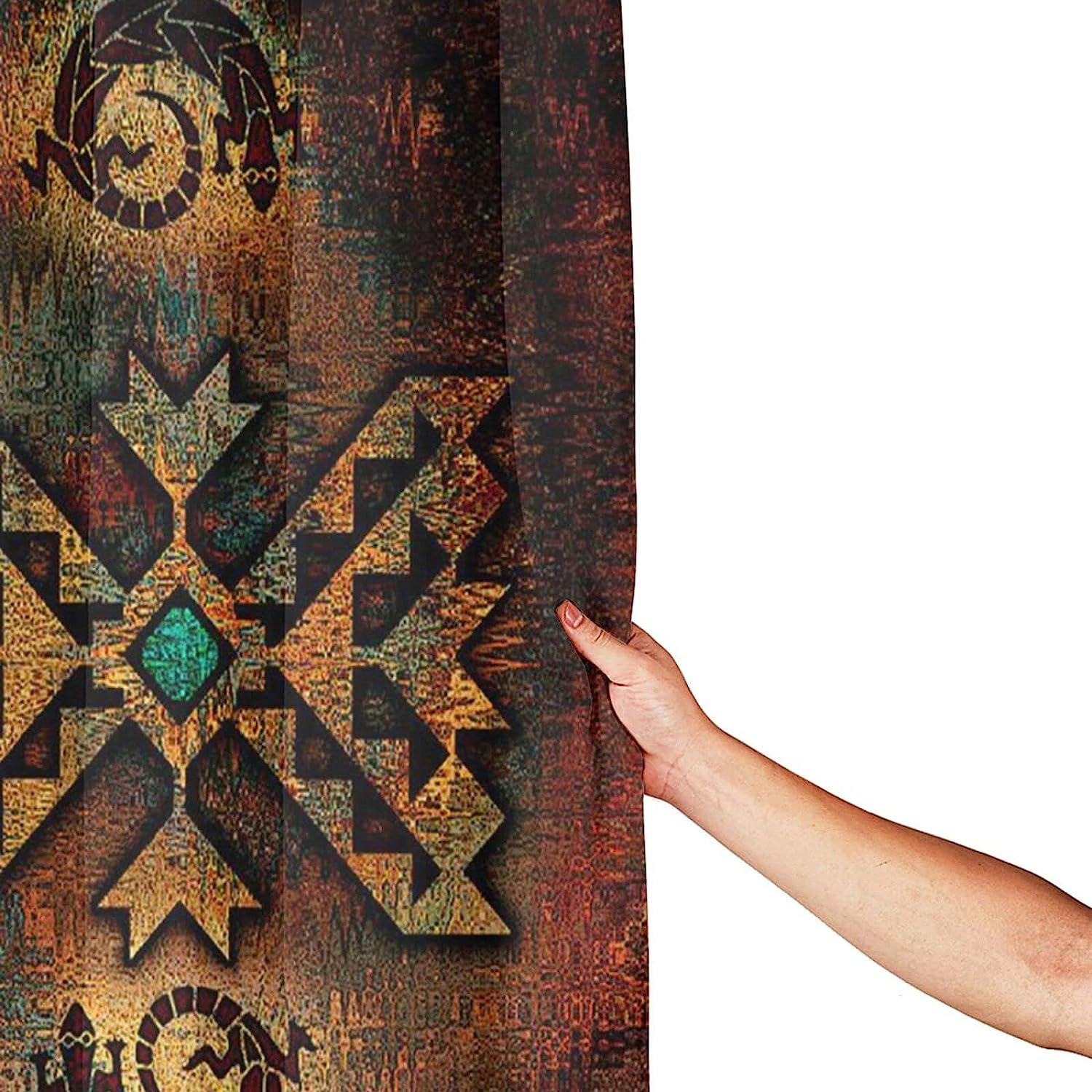 Navajo Nation Native Americans Indian Gecko Shower Curtain for Bathroom Decor - Waterproof Fabric Bath Curtain