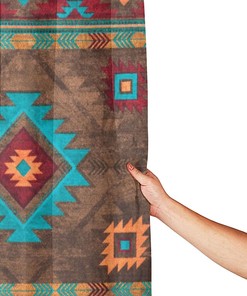 Navajo Native American Fabric Shower Curtain - Waterproof Tribal Bathroom Decor