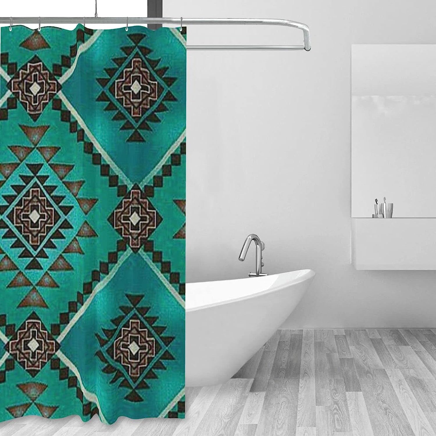 Navajo Pattern Southwest Shower Curtain for a Native American Theme
