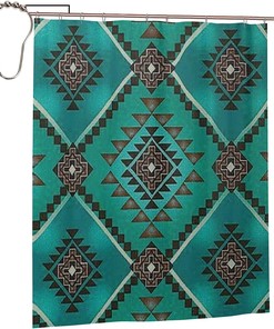 Navajo Pattern Southwest Shower Curtain for a Native American Theme