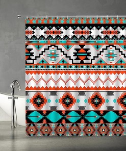 Navajo Tribal Abstract Geometric Ethnic American Aztec Shower Curtain for a Chic and Colorful Bathroom
