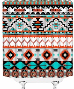 Navajo Tribal Abstract Geometric Ethnic American Aztec Shower Curtain for a Chic and Colorful Bathroom