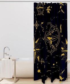 Navigational Stars Vintage Shower Curtain for Bathroom Decor