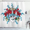 Navy Anchor Skeleton Bones Roses Bouquet Wildlife Dolphin Shower Curtain