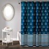 Navy Blue Anchor Print Shower Curtain- Perfect for Adding a Nautical Touch to Your Beach-Themed Bathroom Decor 