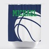 Navy Blue And White Monogrammed Basketball Shower Curtain For Boys And Girls