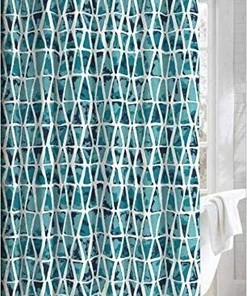 Navy Blue Camouflage Geometric Print Shower Curtain For A Modern And Masculine Look
