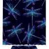 Navy Blue Dragonfly Chong Shower Curtain, Microfiber Bathroom Accents Fabric Machine Washable