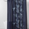 Navy Blue Floral Peacock Shower Curtain by Threshold