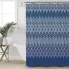 Navy Blue Geometric Shower Curtain With Modern Plaid Abstract Art For A Bold Look