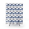 Navy Blue Gray Woodland Pine Tree Forest Animals Shower Curtain for Rustic Cabin Lodge Bathroom Farmhouse Room Decor 