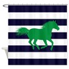 Navy Blue Horse Shower Curtain - Customize With Colors Of Your Choice 