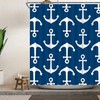 Navy Blue Nautical Anchor Ocean Sea Life Marine Anchor Shower Curtain