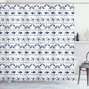 Navy Blue Nautical Shower Curtain, Fish Starfish Anchor Print, Cloth Bathroom Decor
