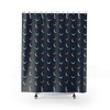 Navy Many Moons Shower Curtain, Minimalist and Modern Design