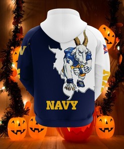 Navy Midshipmen Zip Hoodie Mascot Long Sleeve - All Over Print Hoodies For Women
