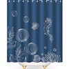 Navy Nautical Sea Life Bathtub Shower Curtain for Kids Men Women 