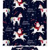Navy Santa Bicorn Candies Christmas Shower Curtain - Waterproof Bathroom Decor