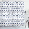 Navy Shower Curtain Anchor Starfish Sea Life Print for Beach Bathroom 