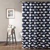 Navy Whale Shower Curtain with an Ocean Fish Animal Print Design for Kids Bathroom