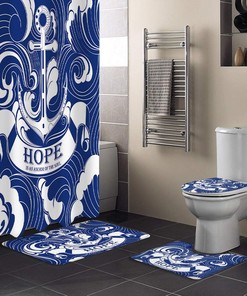 Navy White Hope Is The Anchor Of The Soul Shower Curtain Decorative