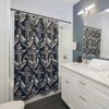 Navy and White Nautical Shower Curtain, Modern Minimalist Anchor Design for Coastal Bath Decor 
