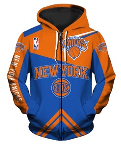 Nba Fans All Over Print 3D Zip Hoodie - New York Knicks Hoodie 