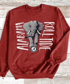 Ncaa Alabama Crimson Tide Lined Mascot T-Shirt For Fans