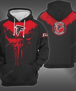 Ncaa Fans Gift: Atlanta Falcons Football Punisher Skull 3D All Over Print Zip Hoodie