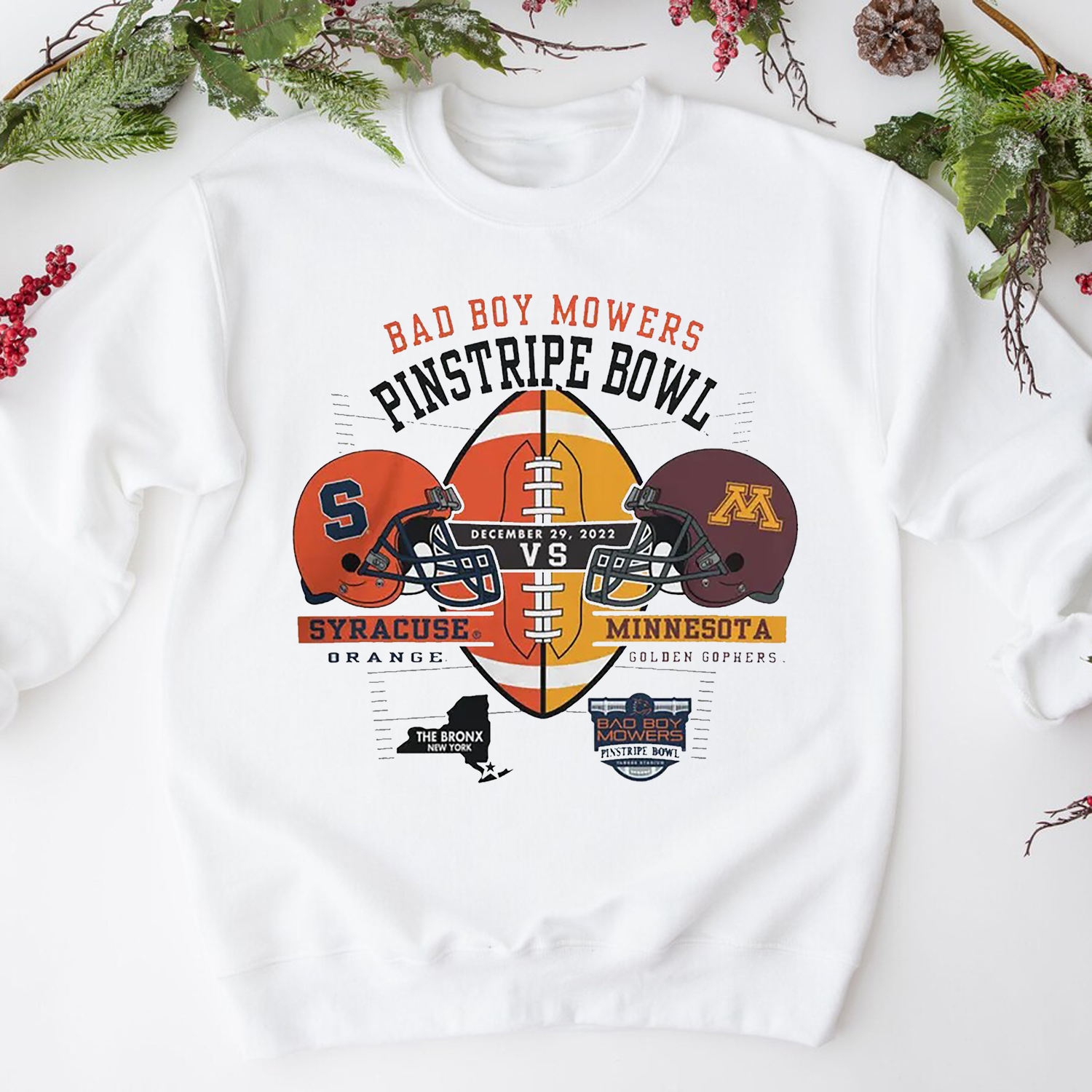 Ncaa Golden Gophers Vs Syracuse Orange Bad Boy Mowers Pinstripe Bowl 2022 T-Shirt - Hoodie Sweatshirt
