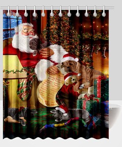 Neapolitan Mastiff Dog Christmas Shower Curtain for Dog Lovers