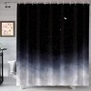Neasow Black Night Sky Stars and Moon Shower Curtain for Dreamy Bathroom 