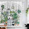 Neasow Greenhouse Plants Shower Curtain with Succulents Leaves and Pet Print 