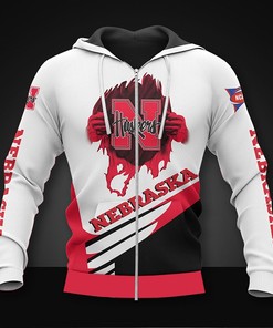 Nebraska Cornhuskers Long Sleeve 3D Zip Hoodie - Gifts For Father Day