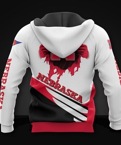 Nebraska Cornhuskers Long Sleeve 3D Zip Hoodie - Gifts For Father Day