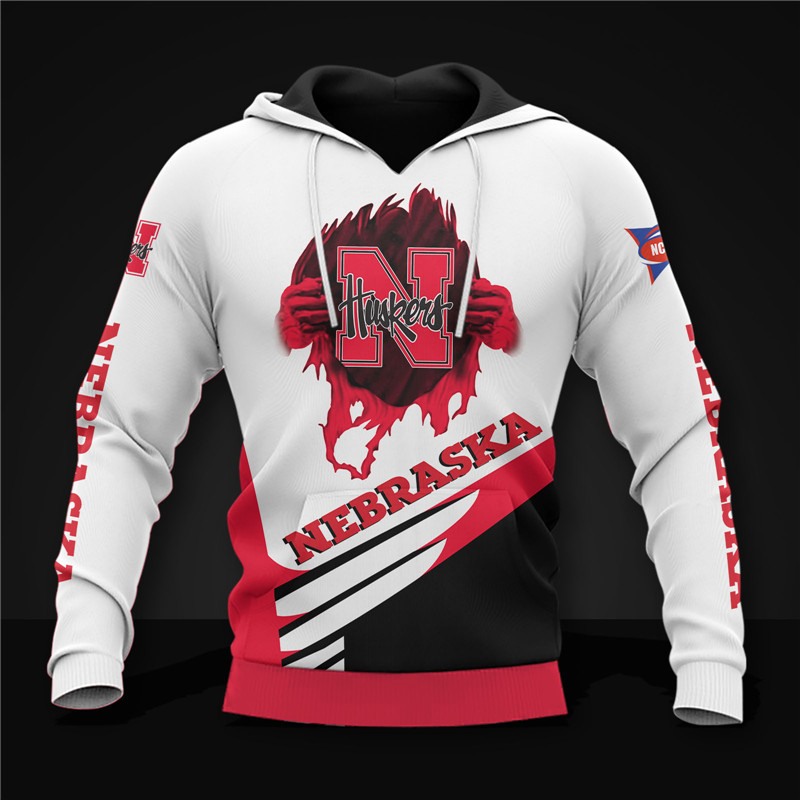 Nebraska Cornhuskers Long Sleeve 3D Zip Hoodie - Gifts For Father Day