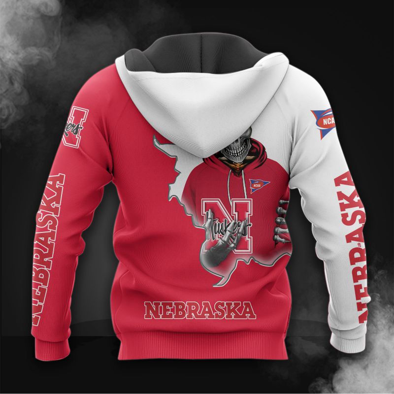 Nebraska Cornhuskers Long Sleeve Zip Hoodie - All Over Print Zip Up Hoodie Men