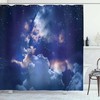Nebula Astronomy Stars Space Print Shower Curtain for Cosmic Bathroom 