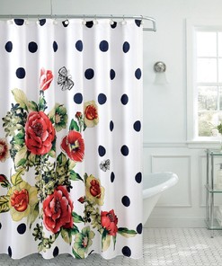 Nella Flower Garden Rose Shower Curtain - Colorful Floral Bathroom Decor