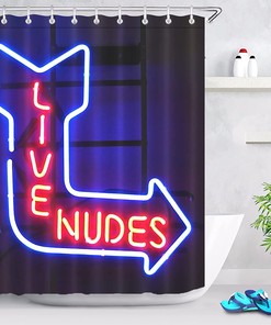 Neon Blue Funny Shower Curtain For Bathroom Decor