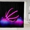 Neon Gradient Basketball Court Shower Curtain For Boys And Girls.
