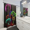 Neon Mushroom Shower Curtain for Psychedelic Bathroom Decor 