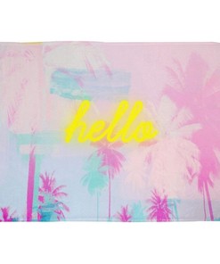 Neon Palm Print Shower Curtain - Bold Bathroom Accessory