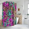 Neon Pink Leopard Print Shower Curtain for Colorful Bathroom Decor 