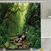 Nepal Footpath Wildlife in the Rainforest Shower Curtain, Woodland Stones Jungle View Bathroom Decor